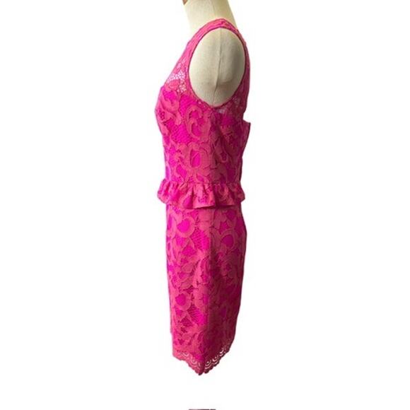 Lilly Pulitzer Lace Open Back Cocktail Dress Sz 4 Barbie Pink Preppy Party Girly - Picture 2 of 10